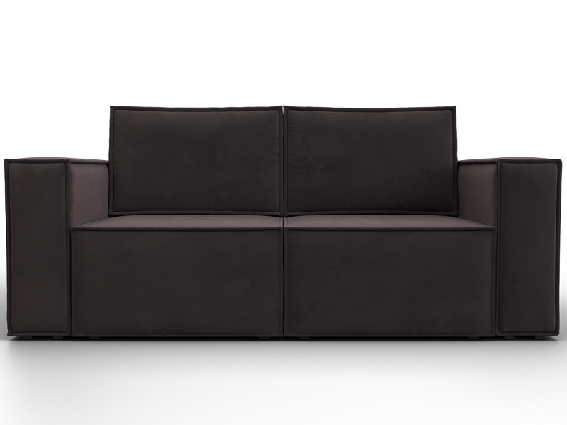 Диван прямой Куба мини, Велюр, SEVEN 727 коричневый