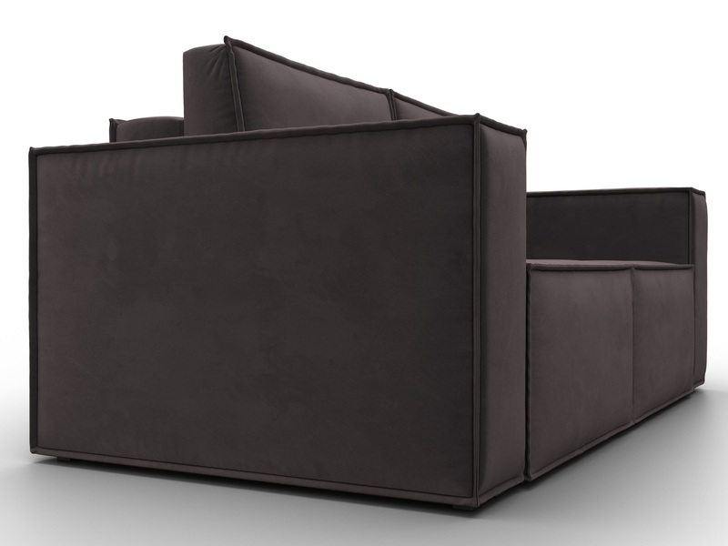 Диван прямой Куба мини, Велюр, SEVEN 727 коричневый