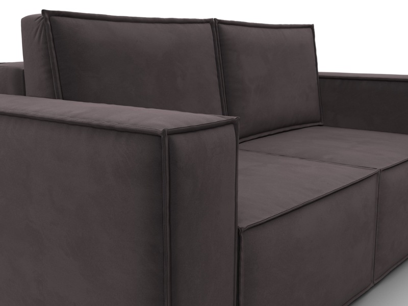 Диван прямой Куба мини, Велюр, SEVEN 727 коричневый