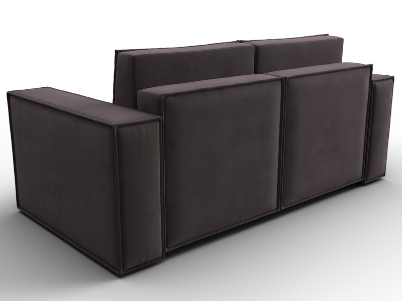 Диван прямой Куба мини, Велюр, SEVEN 727 коричневый