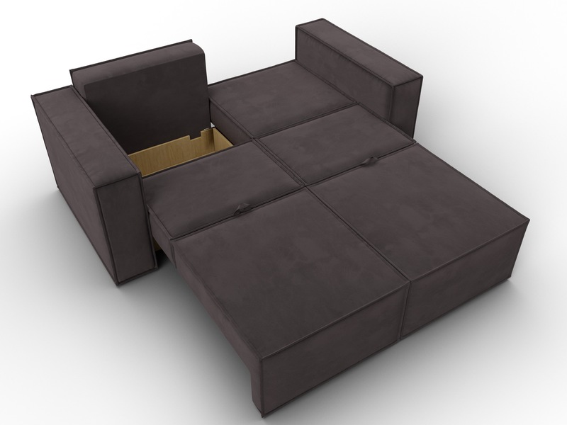 Диван прямой Куба мини, Велюр, SEVEN 727 коричневый