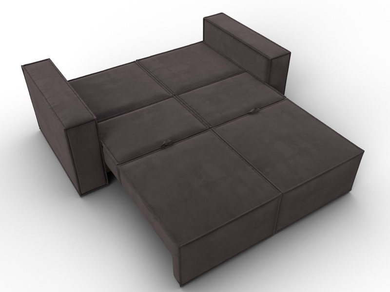 Диван прямой Куба мини, Велюр, SEVEN 727 коричневый