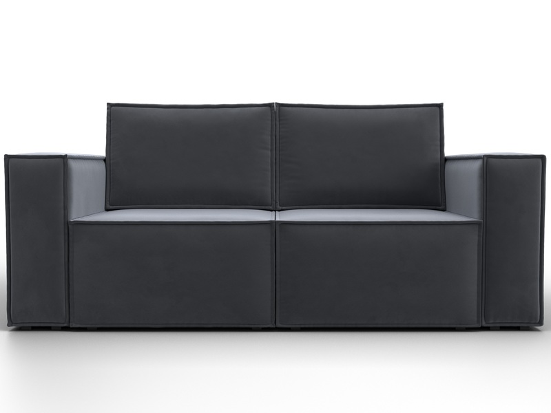 Диван прямой Куба мини, Велюр, SEVEN 17 серый