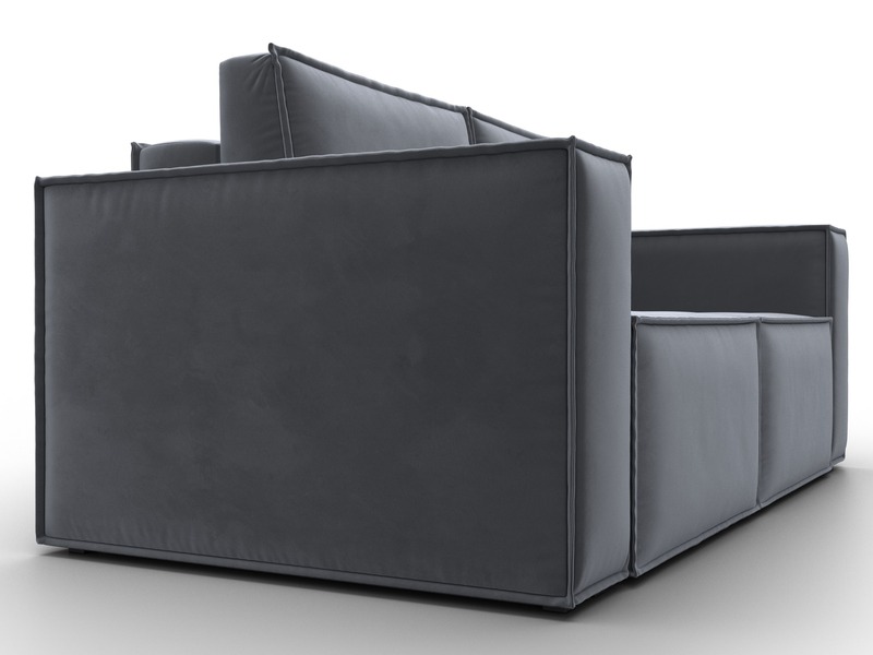 Диван прямой Куба мини, Велюр, SEVEN 17 серый