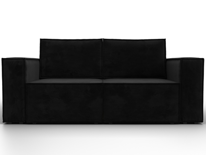 Диван прямой Куба мини, Велюр, SEVEN 35 черный