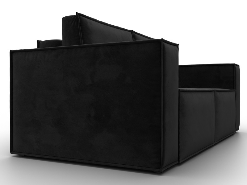 Диван прямой Куба мини, Велюр, SEVEN 35 черный