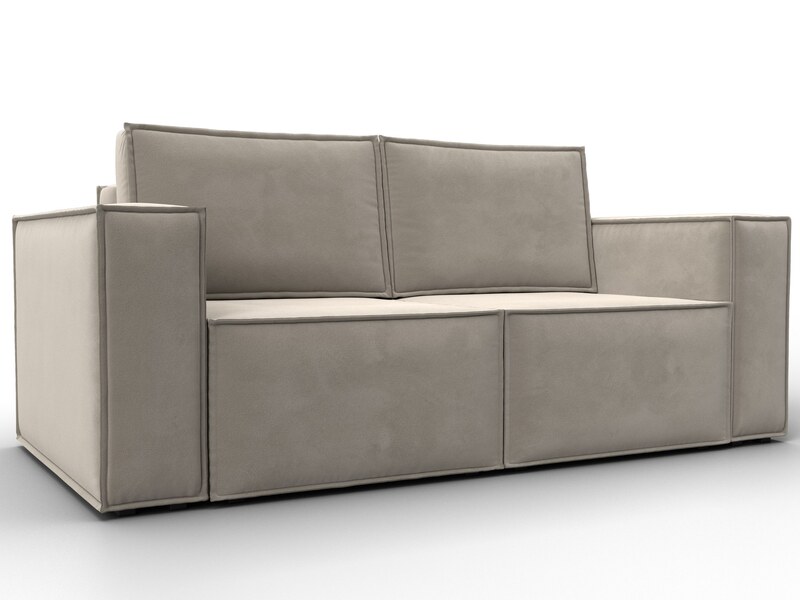 Диван прямой Куба мини, Микровельвет, Бежевый