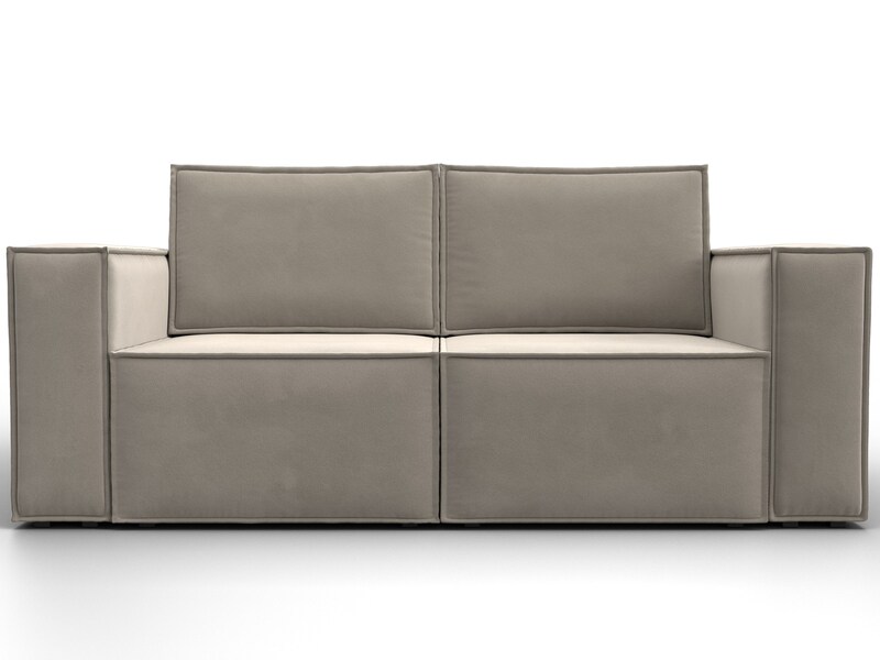 Диван прямой Куба мини, Микровельвет, Бежевый