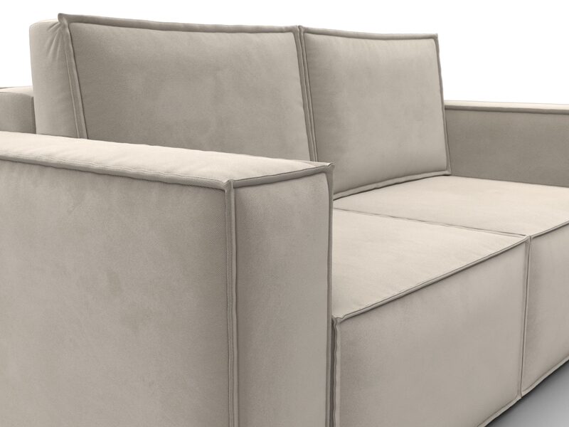 Диван прямой Куба мини, Микровельвет, Бежевый