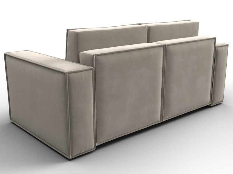 Диван прямой Куба мини, Микровельвет, Бежевый