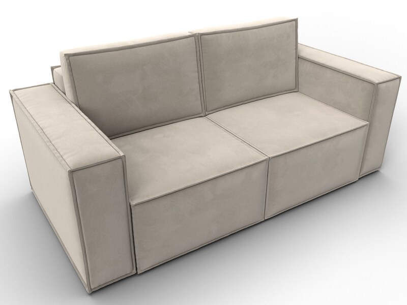 Диван прямой Куба мини, Микровельвет, Бежевый