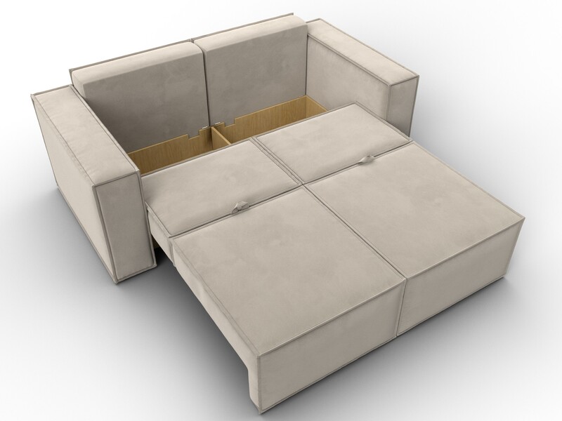 Диван прямой Куба мини, Микровельвет, Бежевый