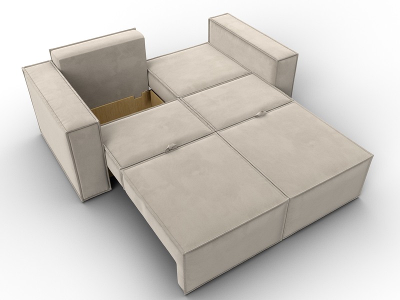 Диван прямой Куба мини, Микровельвет, Бежевый