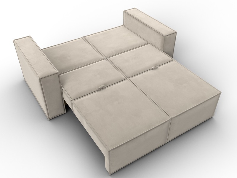 Диван прямой Куба мини, Микровельвет, Бежевый