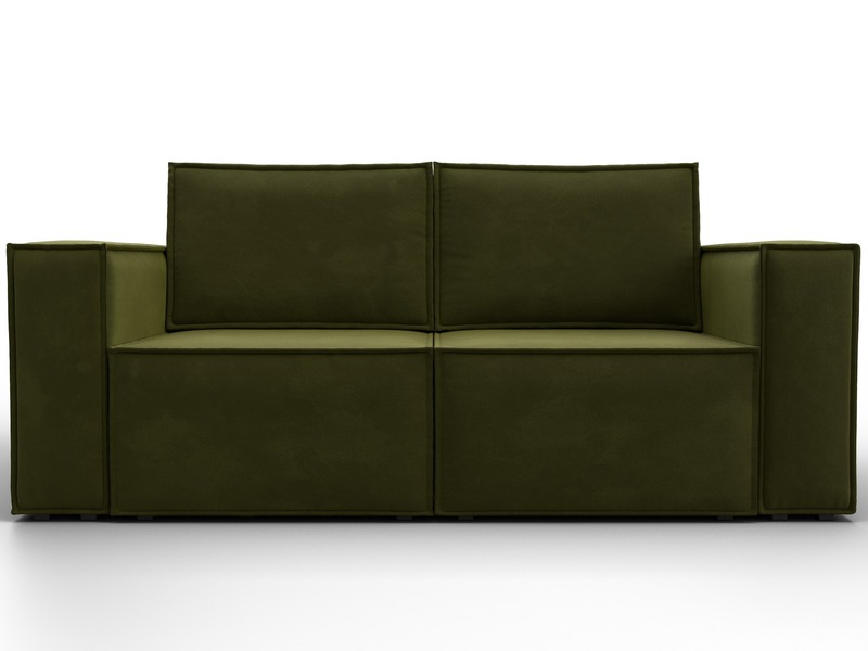 Диван прямой Куба мини, Микровельвет, Зеленый