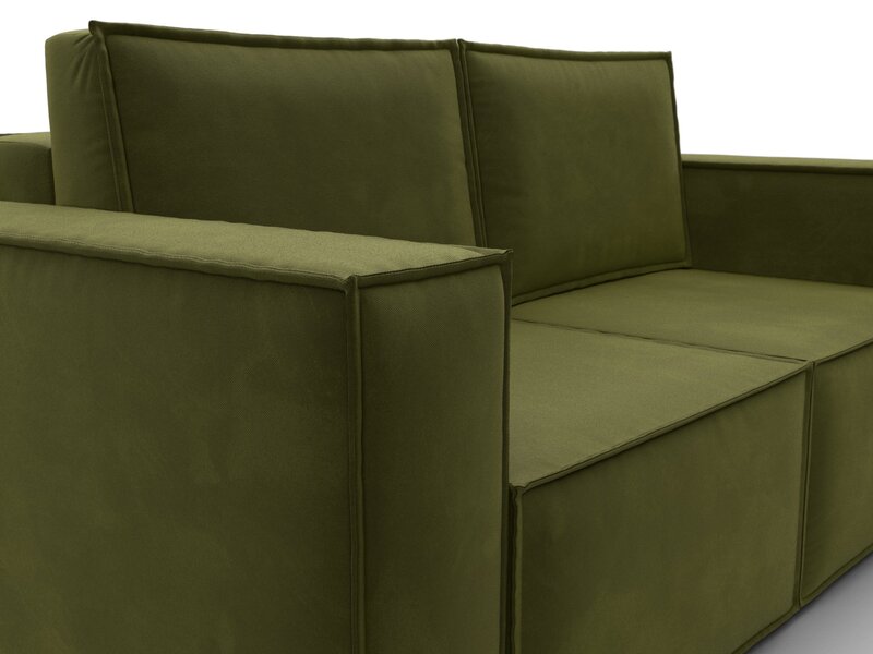 Диван прямой Куба мини, Микровельвет, Зеленый