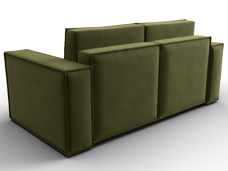 Диван прямой Куба мини, Микровельвет, Зеленый
