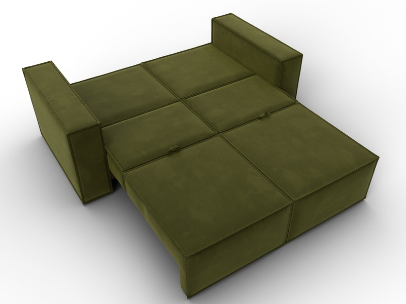 Диван прямой Куба мини, Микровельвет, Зеленый
