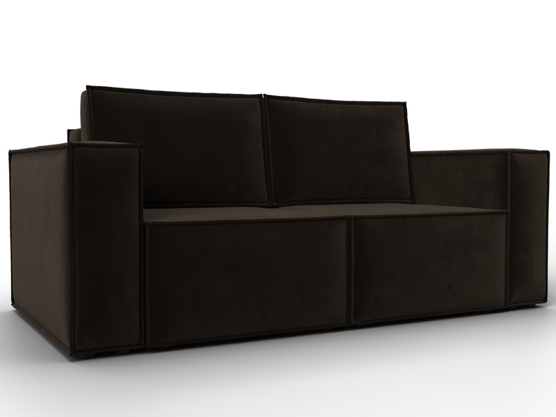 Диван прямой Куба мини, Микровельвет, Коричневый