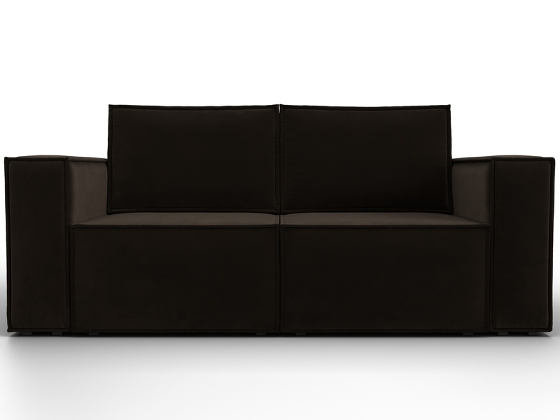 Диван прямой Куба мини, Микровельвет, Коричневый