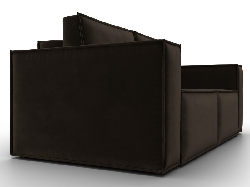 Диван прямой Куба мини, Микровельвет, Коричневый