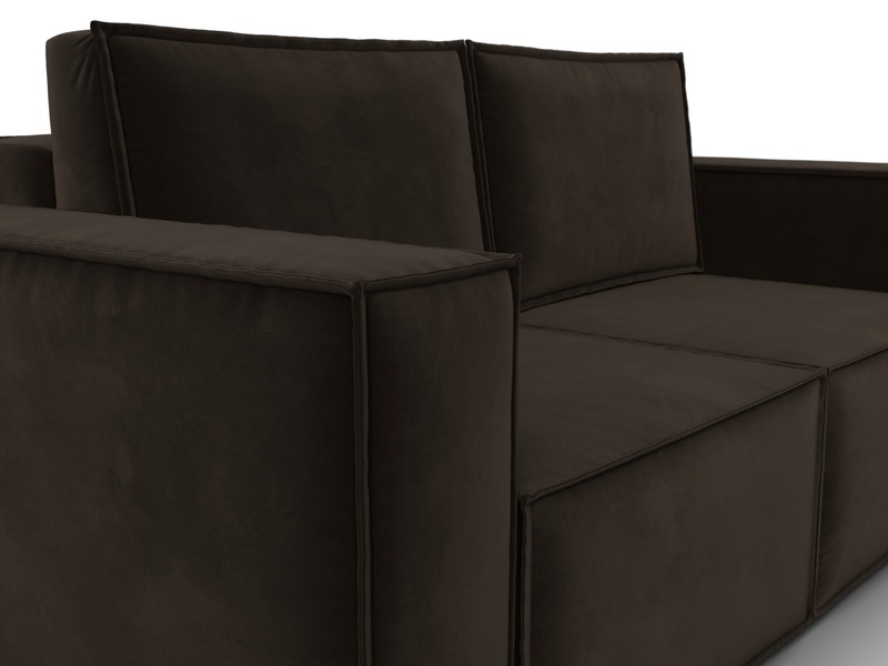 Диван прямой Куба мини, Микровельвет, Коричневый
