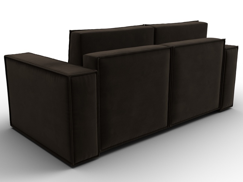 Диван прямой Куба мини, Микровельвет, Коричневый