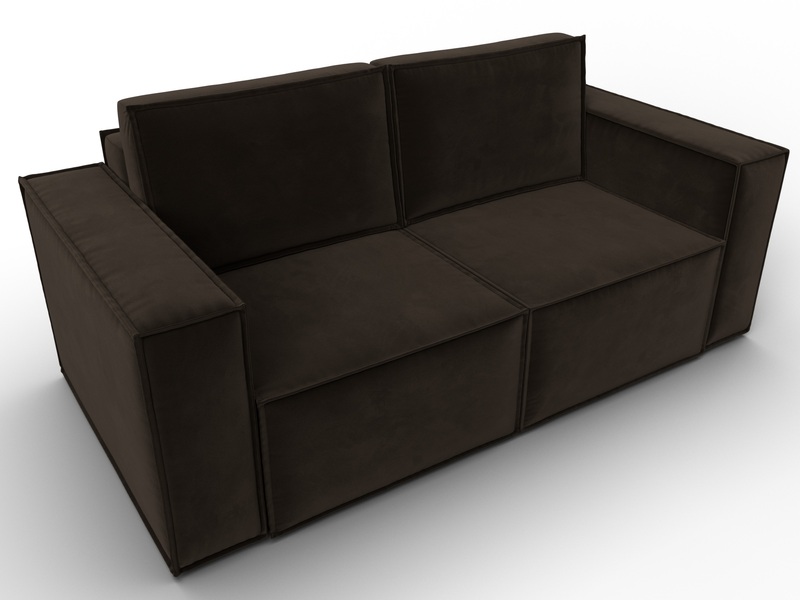 Диван прямой Куба мини, Микровельвет, Коричневый