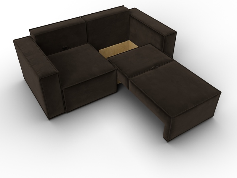 Диван прямой Куба мини, Микровельвет, Коричневый