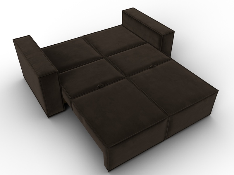 Диван прямой Куба мини, Микровельвет, Коричневый
