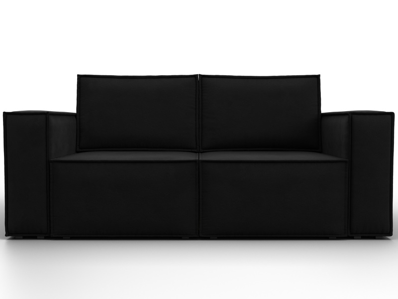Диван прямой Куба мини, Микровельвет, Черный