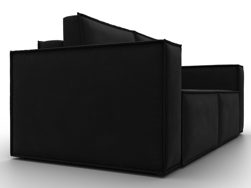 Диван прямой Куба мини, Микровельвет, Черный