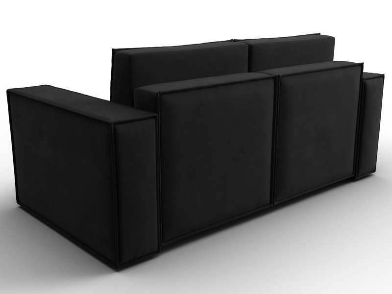 Диван прямой Куба мини, Микровельвет, Черный