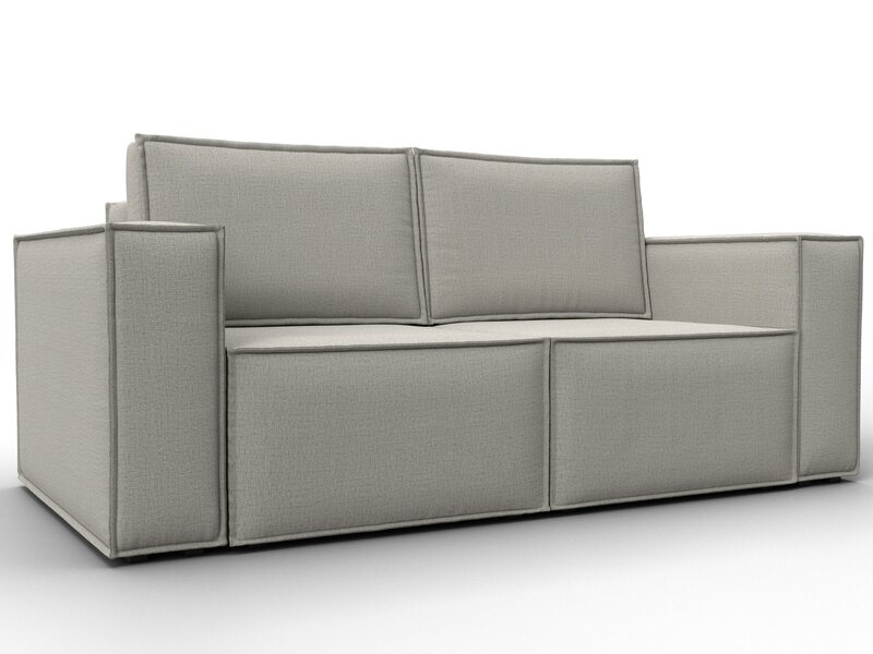 Диван прямой Куба мини, Рогожка, Амур 02 бежевый