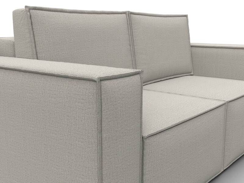 Диван прямой Куба мини, Рогожка, Амур 02 бежевый