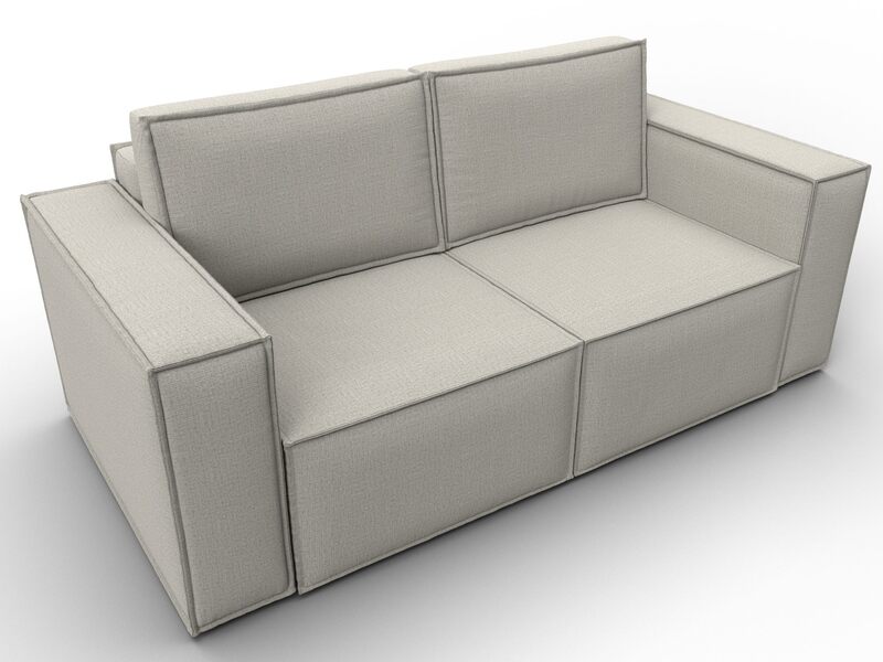 Диван прямой Куба мини, Рогожка, Амур 02 бежевый