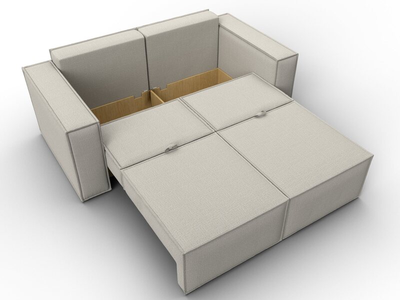 Диван прямой Куба мини, Рогожка, Амур 02 бежевый