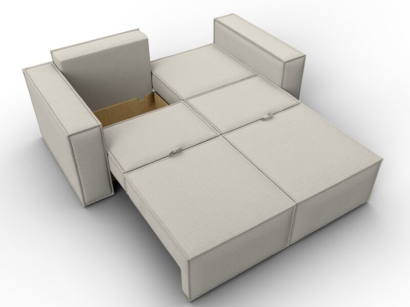 Диван прямой Куба мини, Рогожка, Амур 02 бежевый