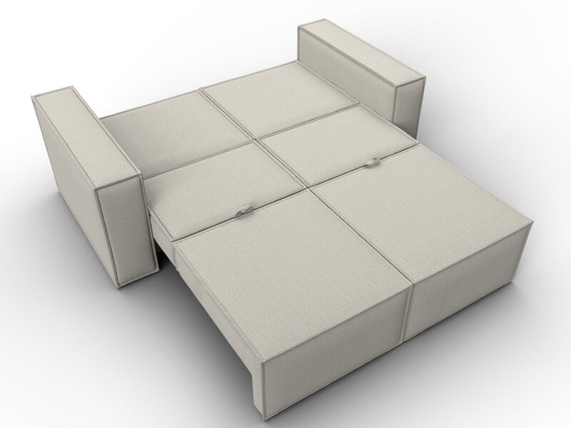 Диван прямой Куба мини, Рогожка, Амур 02 бежевый