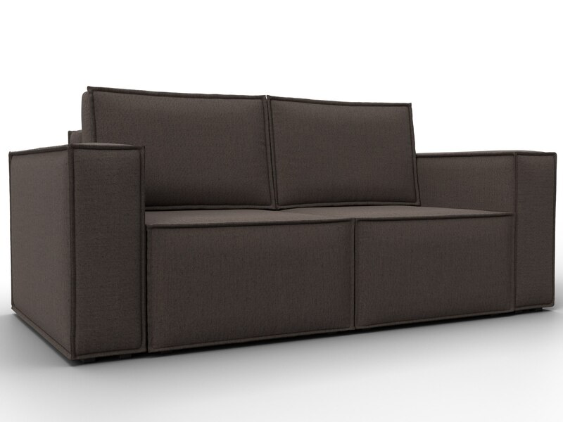 Диван прямой Куба мини, Рогожка, Амур 05 коричневый