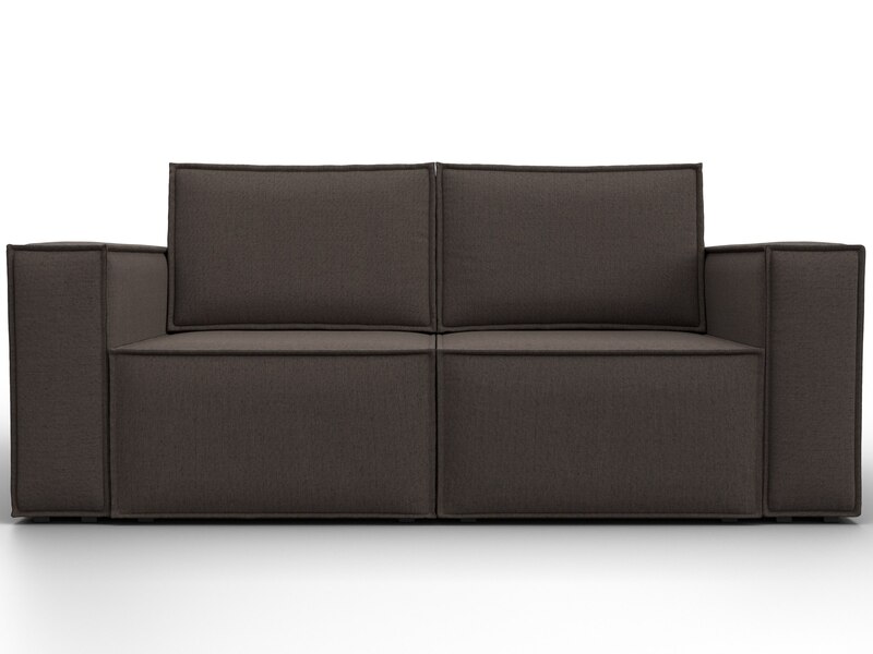 Диван прямой Куба мини, Рогожка, Амур 05 коричневый