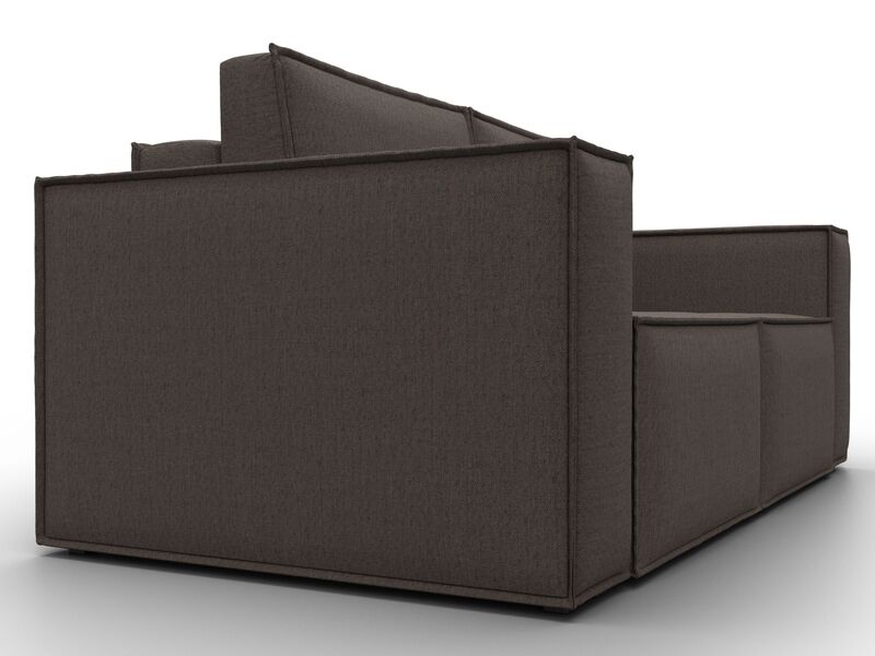 Диван прямой Куба мини, Рогожка, Амур 05 коричневый