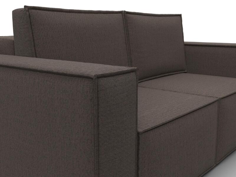 Диван прямой Куба мини, Рогожка, Амур 05 коричневый