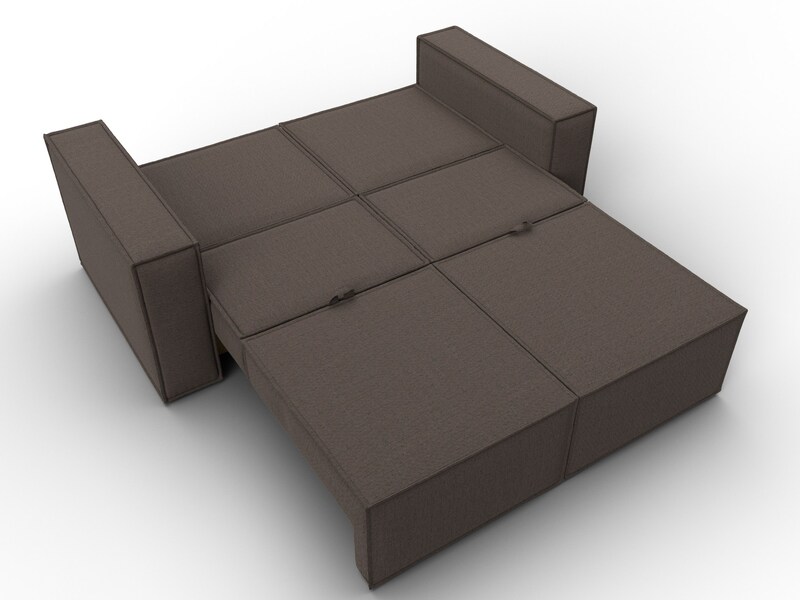 Диван прямой Куба мини, Рогожка, Амур 05 коричневый