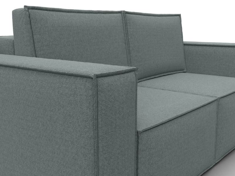 Диван прямой Куба мини, Рогожка, Амур 07 серый