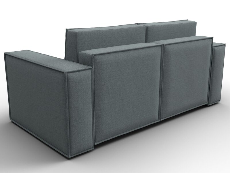 Диван прямой Куба мини, Рогожка, Амур 07 серый