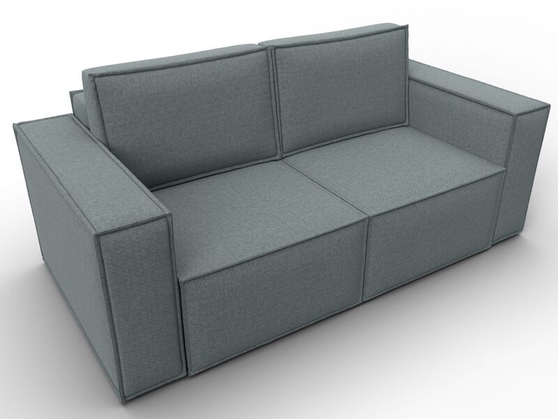 Диван прямой Куба мини, Рогожка, Амур 07 серый