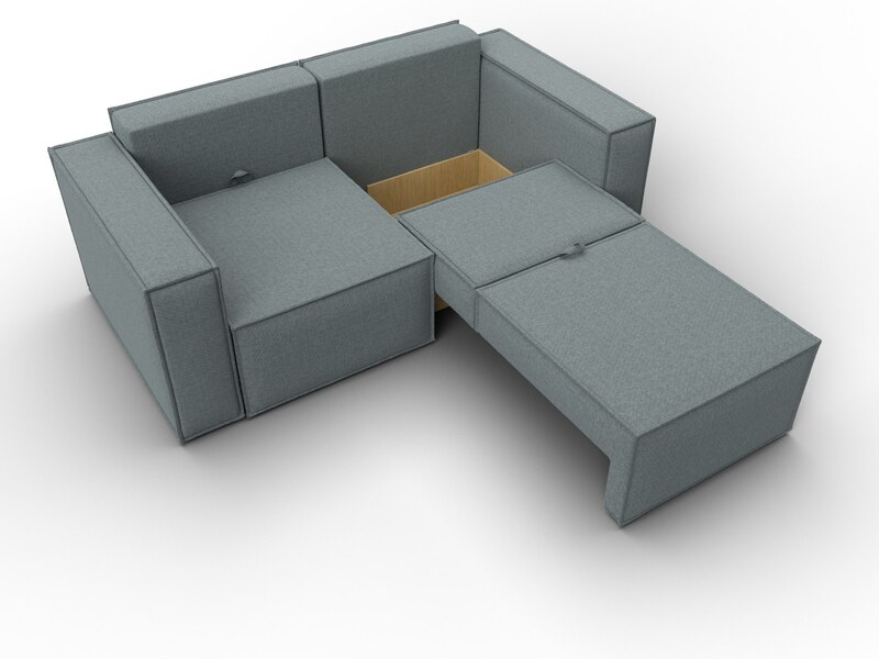 Диван прямой Куба мини, Рогожка, Амур 07 серый