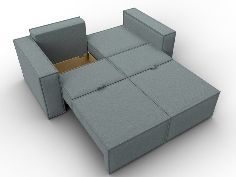 Диван прямой Куба мини, Рогожка, Амур 07 серый