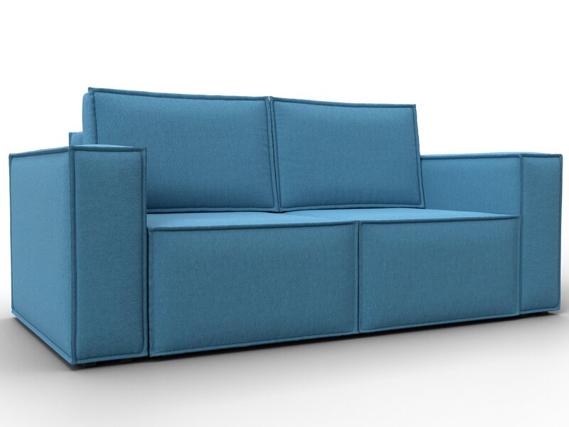 Диван прямой Куба мини, Рогожка, Амур 10 голубой